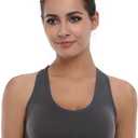 Women's Seamless Racerback Sports Bra High Impact Support Yoga Gym Workout Fitness (Large, Dark Gray)