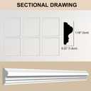 Hungbak 6 Set of 20" x 20" Pre-Cut Accent Wall Molding Trim Kit, Peel and Stick Premade Wainscoting Panels for Interior Decoration, Ready to Assemble Chair Rail Moulding