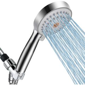 YOO.MEE High Pressure Shower Head - California Compliant 1.8 GPM, Water Saving 3-Mode Strong Spray for Low Water Pressure, with 79" Stainless Steel Hose & Adjustable Bracket, Chrome Finish