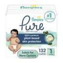 Pampers Pure Diapers Size 1, 132 Count 