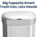 Ninestars DZT-80-24 Automatic Motion Sensor Trash Can with Adjustable Sensor Range, Stainless Steel Base, Silver Lid, 21 Gallon