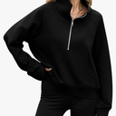 Women's Half Zip Fleece Sweatshirts Raglan Long Sleeve Pullover Oversized 2025 Fall Casual Outfits Clothes XS