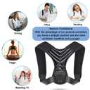 Posture Corrector, Back Brace for Women and Men, Adjustable Back Support, Shoulder Straightener for Improving Hunchback, Providing Pain Relief from Neck, Shoulder, and Upper Back-Black