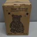 GIGALUMI Solar Garden Statues Loving Bear Figurine Lights for Outside, Yard Decorations Outdoor, Garden Decor Unique Birthday Housewarming Gifts for Mom, Women, Black