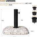 Patio Umbrella Base, 45lbs, Square Cobblestone Concrete Stand, Heavy Duty Market Umbrella Stand for Outdoor, Lawn, Deck, Poolside 15.6"
