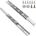 12 Inch Drawer Slides, Metal Drawer Slide, Small Drawer Rails, Ball Bearing Dual Direction Slide Track Rail, Pack of 2 (0.7 inch Wide)