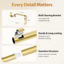 TONIAL Gold Curtain Rods 32 to 58 Inch(2.6 to 4.8 ft), Adjustable Splicing Window Curtains rod, 3/4 Drapery Rods for Windows 20 to 53 Inch, Decorative Single Rod with Modern Cap Finial