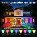 Color Changing Solar Spot Lights Outdoor Waterproof IP65,9 Lighting Modes Multicolor RGB Christmas Spotlight for Porches Yard Gardens Landscape Deconrations-8 Pack