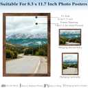 5 x A4 Picture Frame 8.3x11.7 inch for Wall Hanging or Tabletop, Wood 8.3 x 11.7 Frame Photo Frame for Wall Horizontally or Vertically, Deep Brown, 1 Pack