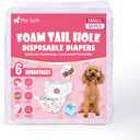 Pet Soft Disposable Dog Diapers - Female Dog Diapers with Adjustable Foam Tail Hole, Ultra Protection Puppy & Cat Diapers Wetness Indicator for Dogs in Heat or Incontinence, 50pcs (Small, Red)