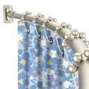 Brushed Nickel Curved Shower Curtain Rod Round Shower Rod Adjustable 33-78 In Stainless Steel Rustproof Bowed Shower Curtain Rods for Bathroom Bathtub Stall Rounded Curved Shower Rod Bar Need to Drill