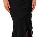 BTFBM Summer Dresses for Women 2026 Bodycon Ruched Sleeveless V Neck Solid Maxi Cocktail Wedding Guest Dress S