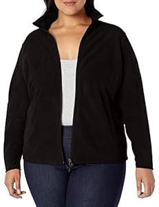 Amazon Essentials Women's Plus Size Full-Zip Polar Fleece Jacket, Black, 6X