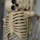 JOYIN 5 FT Halloween Skeleton Life Size, Stayable Posable Skeleton Decor, Full Body Movable Joints Giant Skeletons for Halloween Decoration Outdoor, Haunted House Prop, Spooky Scary Graveyard Party