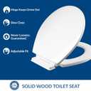 Mayfair Ashton Easy to Clean Single Hinge Toilet Seat, Modern Slow Close Wood Toilet Seat, Made in USA, Round, White