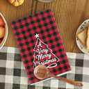Red Black Buffalo Plaid Merry Christmas Jingling Bell Kitchen Towels Dish Towels, 17x27 Inch Daily Seasonal Winter Decoration Hand Towels Set of 2,Microfiber Farmhouse Decor Tea Towels