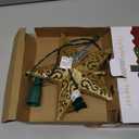 Brightown-Christmas-Tree-Topper, Christmas Star Tree Topper Lighted 3D Hollowed Gold Pentagram Built-in 10 Bulbs Golden Glitter Sparkling Plug in Vintage Indoor Holiday Xmas Decorations Ornaments