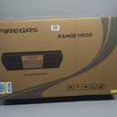 FIREGAS Black Range Hood 30 inch Under Cabinet, Ducted/Ductless Convertible Kitchen Hood, Stainless Steel Stove Vent Hood with 2 Speed Exhaust Fan, Rocker Button Control, 300 CFM Powerful Suction