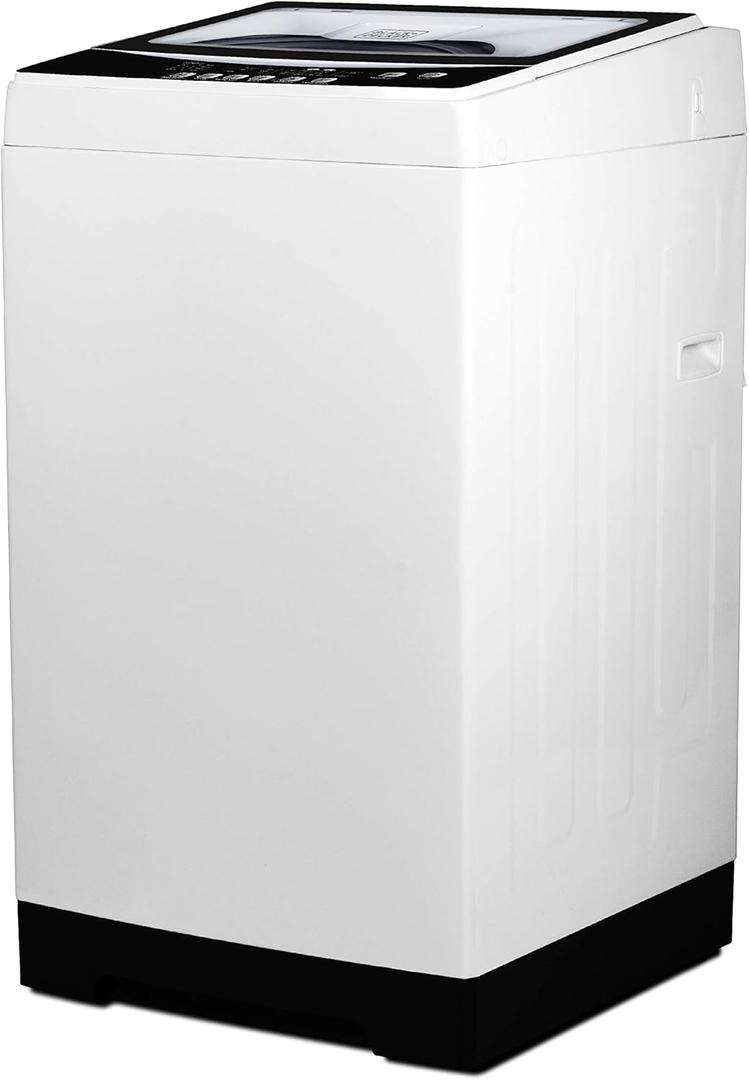 BLACK+DECKER Small Portable Washer, Washing Machine for Household Use, Portable Washer 1.7 cu.Ft with 8 Cycles, Transparent Lid & LED Display