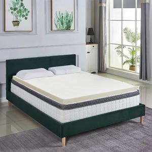 Nutan, 1-Inch High Density Medium Firm Foam Mattress Topper, CertiPUR-US Certified for Superior Comfort and Support, Queen, Green