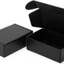 Timirog 6x4x2 Inches Small Black Shipping Boxes 25 Pack - Corrugated Cardboard Mailing Box for Small Business, Tab Locking Literature Mailer for Packing Jewelry Ornament Gift Craft Packaging Supplier