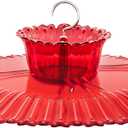 iBorn Hummingbird Feeders Sun Baffle, Ant Proof Moat Shade Cover Combo, for Hanging Bird Feeder for Outdoors Rain Guard, Red, 10.6inch