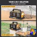 2-in-1 Portable Inverter Charger, 1200W Pure Sine Wave Inverter & 6A Rapid Charger for DeWalt 20V Battery, 6-Port DC to AC 120V Converter, 3 USB-A + 3 USB-C, 300lm LED Light for RV Camp Off-Grid