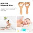 DOITOOL Wooden Foot Massager Roller Handheld Acupoint Massage Tool for Neck Shoulder Back Relief Portable Natural Wood 5.90X3.14X1.18 Inches