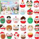 24-Pack Mini Squishy Plush Toys Advent Calendar Soft Stuffed Animals for Kids & Adults, Cute Collectible Plushies, Sensory Play Toys, Party Favors, Classroom Prizes, Desk & Room Decor, Stocking Stuffers for Birthday, Holiday Gifts