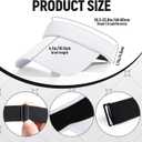 2 x Sun Visor Hat Sport Wear Athletic Visor Adjustable Lightweight Wide Brim Cap Beach Hat for Women and Men Golf Tennis (White)
