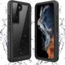 Lanenas for Samsung Galaxy S22 Case, Waterproof Case with Built-in Screen Protector, Shockproof Dustproof Heavy Duty Full Body Protective Case for Samsung Galaxy S22 5G 6.1" Black