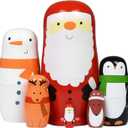 HYCLES Nesting Dolls Russian Matryoshka Wood Stacking Nested Set for Kids Handmade Toys for Children Kids Christmas Birthday Decoration Halloween Wishing Gift