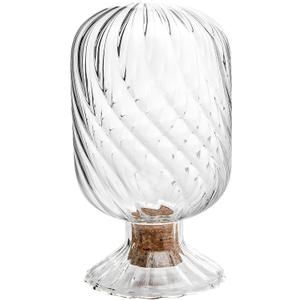 moonoom Helix Shaped Match Holder, Glass Matches Cloche for 3.5 Inch, Upside Down Match Holder Jar for Scented Candle on Dining Table Fireplace Bathroom Decoration, Not Include Matches (1 Pcs)