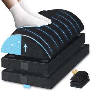 KAYFIA Foot Rest for Under Desk at Work XXL(20in) with 3 Adjustable HeightsFoot Stool with Supportive Gel Foam, Warmer Feet Pocket Footrest for Office Gaming Chair, for Leg Support -Black