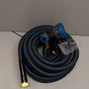 50FT Non-Expandable Garden Hose, Lightweight Kink-Free Water Hose with 10-Pattern Spray Nozzle, 3/4" Brass Connectors, Leak-Proof Abrasion Resistant Flexible Hose for Lawn, Yard, Car Washing