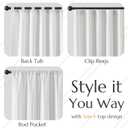 jinchan White Curtains Grey Striped Curtains 84 Inch Length for Living Room Bedroom Window Treatment Modern Linen Look Ticking Stripe Pinstripe Privacy Light Filtering Back Tab Rod Pocket 2 Panels