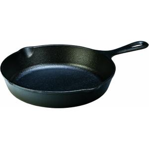 Lodge 9 Inch Cast Iron Pre-Seasoned Skillet  Signature Teardrop Handle - Use in the Oven, on the Stove, on the Grill, or Over a Campfire, Black