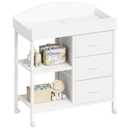 YeTom Changing Table Dresser, Baby Dresser with 3 Fabric Drawers and 2 Shelves, Multi-Functional Baby Changing Table with Pad, Classic Nursery Dresser, Diaper Changing Station for Nursery, White