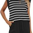 RUBZOOF 2 Piece Outfits for Women Lightweight Matching Lounge Sets Cap Sleeve Top and Elastic Waisted Shorts, 2 XL