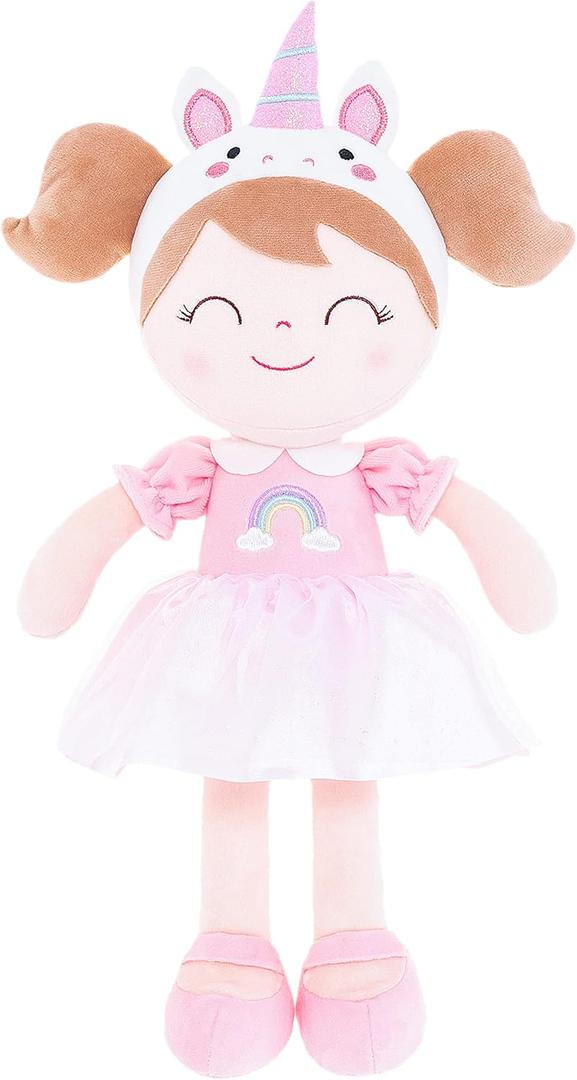 Gloveleya Spring Girl Baby Doll Baby Girl Gift Kids Plush Unicorn Toy Pink 14 Inch