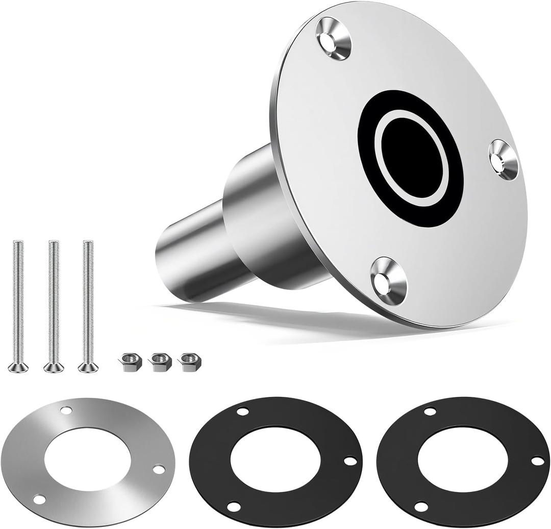 Thru Hull Exhaust Skin Fitting Kit 316 Stainless Steel Fit 24mm/0.94" Tube Pipe Socket Hardware for Webasto Eberspacher for Chinese Diesel Parking Heaters (Straight)
