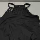 LOVESHOOT Summer Dresses for Women 2026 Casual Floral Printed Hollow Out Halter Neck A-line Sundresses for Beach Vacation Holiday with Pockets Solid Color Black Size M