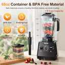 Professional Blender,Smoothies Blenders, PRASKY Max.2400Watts/1000Watts Blender and Grinder Combo 25000RPM Powerful Kitchen 68oz BPA Free 2 Containers Countertop Blenders Ice Crushing, Juice (Gray)