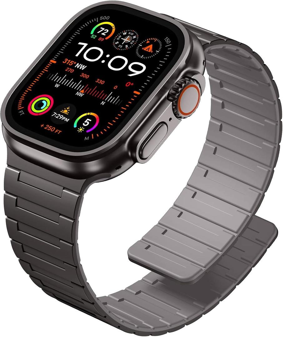 SNBLK Magnetic Watchband Compatible with Apple Watch for Men 44mm 45mm 46mm 49mm 42mm 41mm 40mm 38mm Women, Silicone Sport Strong Magnet Strap for iWatch Series 11 Ultra 3 Ultra 2 Se 10 9 8 7 6 5 4 1