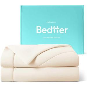 Bedtter Cooling Comforter King Size, Cooling Blankets for Hot Sleepers & Night Sweats, Dual-Sided Cool Tech, Lightweight Breathable & Soft Summer Comforter, Cold Bed Blanket, 106x90 Inches, Ivory