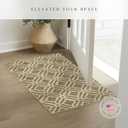 Maples Rugs Moderna Geometric Area Rugs  Made in USA  Washable, Non Slip Indoor Carpet for Entryway, Foyer, Kitchen, and Bathroom, 30" x 46", Beige