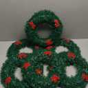 6 Pack Mini Christmas Wreaths for Windows Kitchen Cabinets, 12 Inch Small Christmas Wreath with Red Bows Artificial Christmas Tinsel Wreaths Mini Wreath Xmas Decorations for Home Door Wall Chair Stair