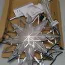 Christmas Tree Topper, 11.8 Inch Lighted Tree Topper with 10 White LEDs, Durable Metal and Plastic, Includes 1pc Spare Fuse and 2pcs Replacement Bulbs (Clamp/Pole Mount)