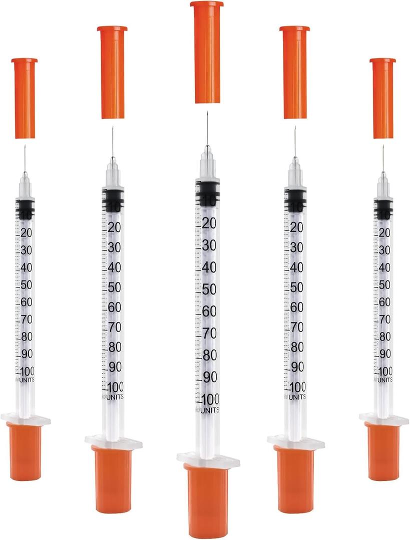 U-100 1cc Syringes with 31g 5/16" (8mm) , Individually Wrapped, Pack of 100