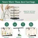 EsLuker.ly Rotating Earring Display Holder Stand for Vendors Events Selling, Large Capacity 64 Hooks Jewelry Rack with Wooden Base for Earring Card Sales, Enhances Retail Visibility